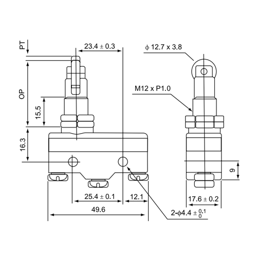 Micro-Interruptor M-1309 | 15Amp NO/NC, 125-250VAC, 8-250V DC